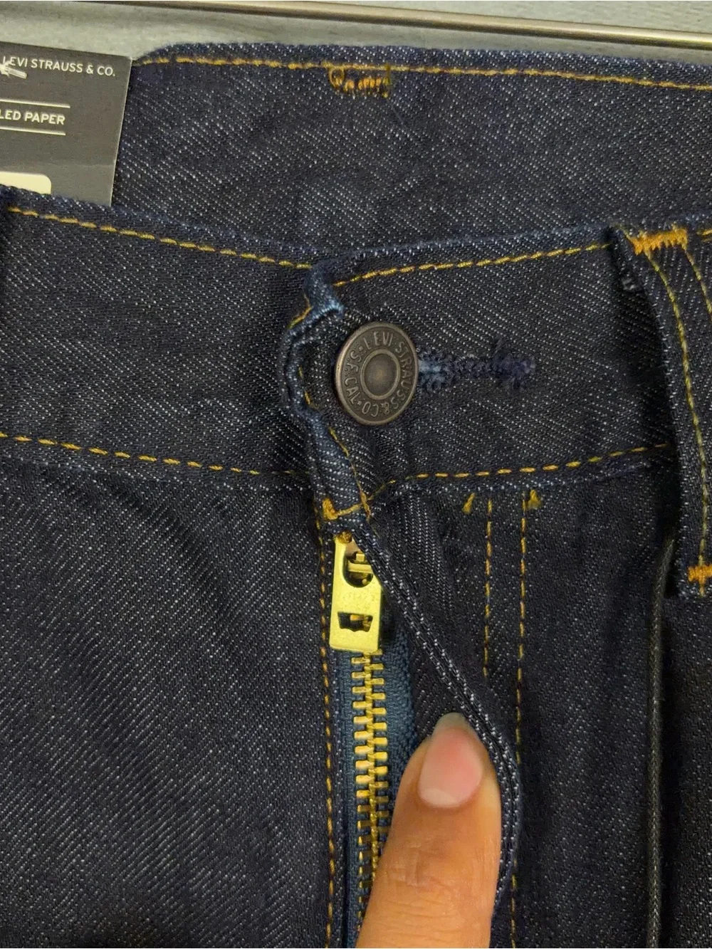 Levis 505 Selvedge Jeans Mens Size 33x30 Straight Leg Dark Wash Americana NWT